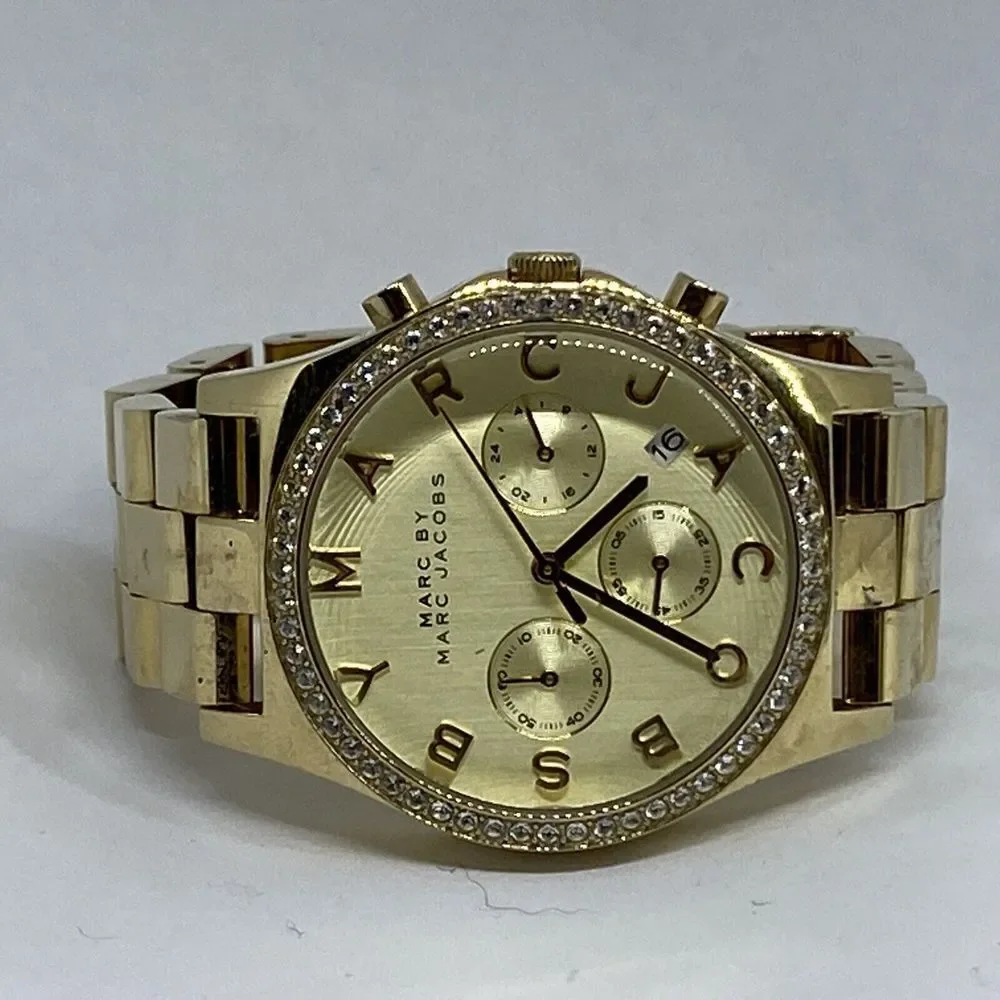 Marc Jacobs MBM3105 Women's Gold Stainless Steel Analog Dial Quartz Watch XX899